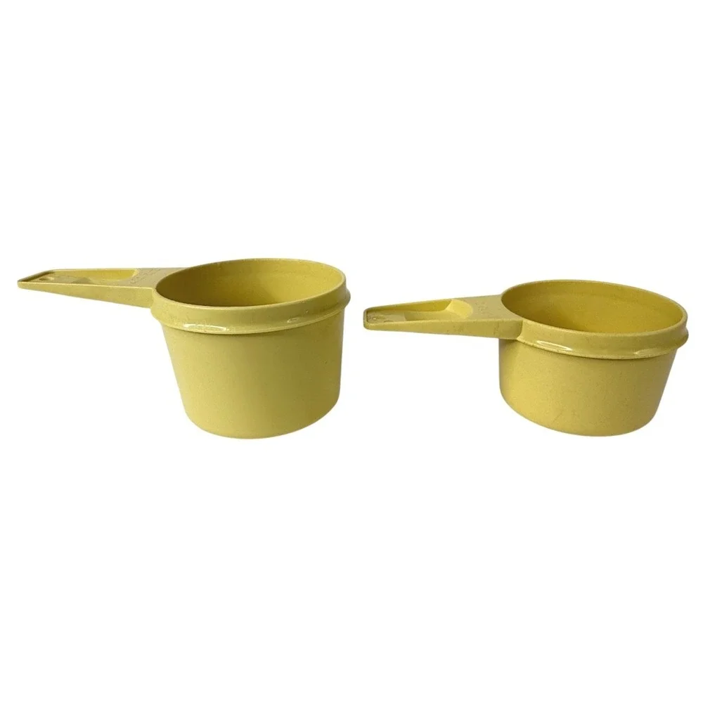Harvest Gold Tupperware Measuring Cups For Baking Complete Set 6 Vintage Nesting